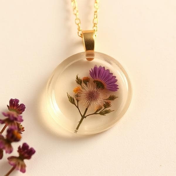 Collier fleur séchée